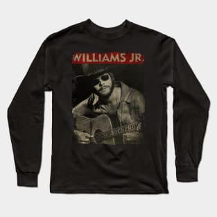 TEXTURE ART- Hank Williams Jr. - RETRO STYLE Long Sleeve T-Shirt